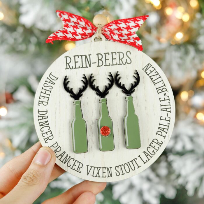 Reinbeers Ornament for Beer Lovers | Personalized Beer Ornament – Reinbeers Gift for Craft Beer Fans This Xmas | Custom Reinbeers Christmas Ornament - Image 5