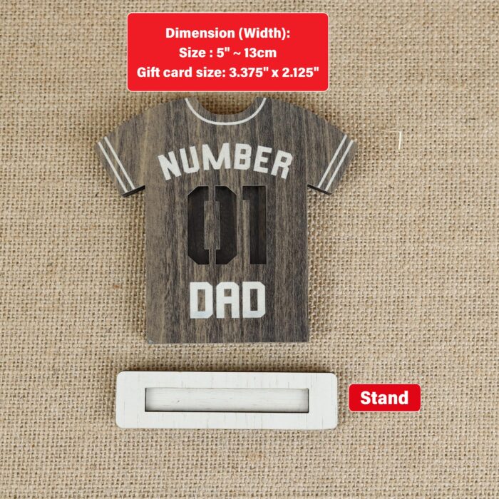 Dad Jersey Gift Card Holder Custom | Personalized Dad Jersey Gift Card Holder – Unique Father’s Day Gift Keepsake for Sports-Loving Dads - Image 2