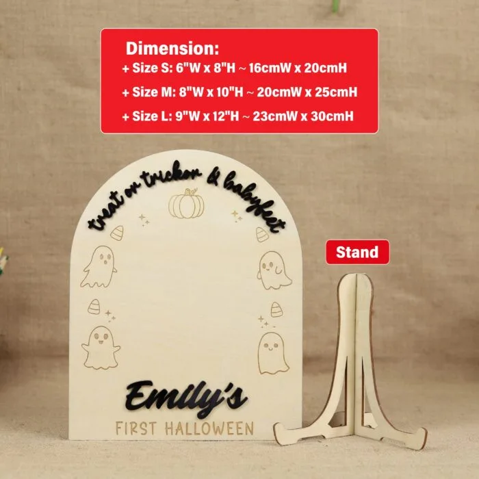 Kids Footprint Ghost Board Halloween |   Halloween Kids Footprint Ghost Board – Personalized Craft Keepsake for Spooky Fun | Custom Ghost Footprint Board for Halloween - Image 2
