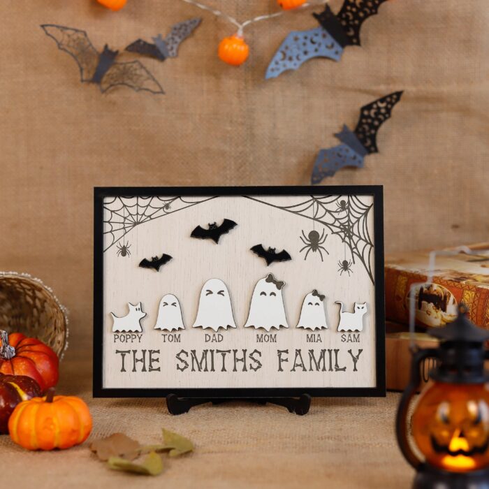 Ghost Family Wood Sign Personalized | Personalized Ghost Family Wood Sign – Cute Halloween Decor for Your Boo Crew - Image 7