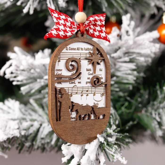 Nativity Music Sheet Ornament Custom | Personalized Christmas Tree Keepsake Gift | Custom Nativity Ornament with Music Sheet – Unique Holiday Gift for Families - Image 8