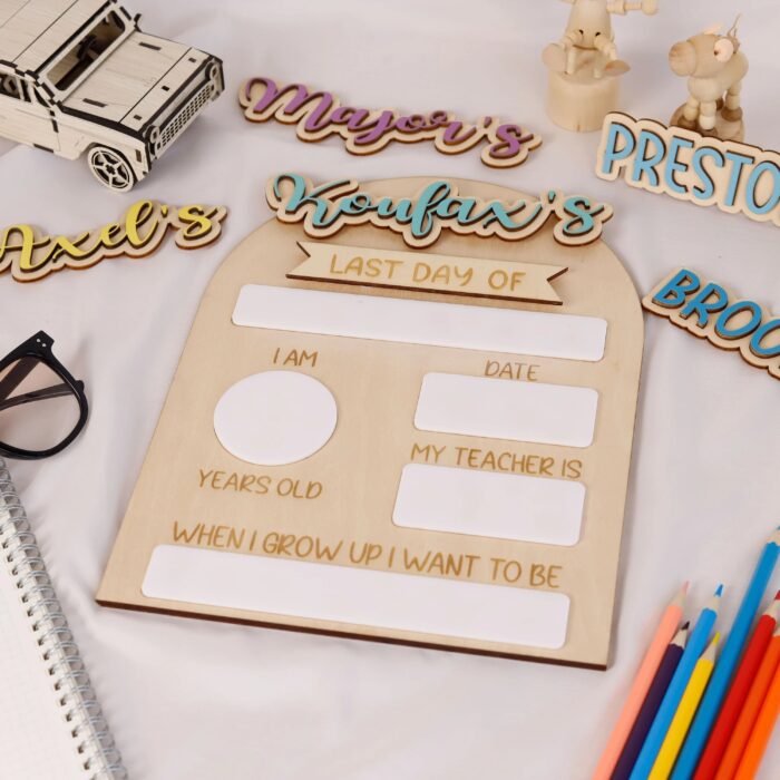 Back to School Sign Gifts Dry Erase - Personalized Colorful Keepsake | Colorful Back to School Dry Erase Sign Gift | Custom First Day School Sign for Kids - Image 9
