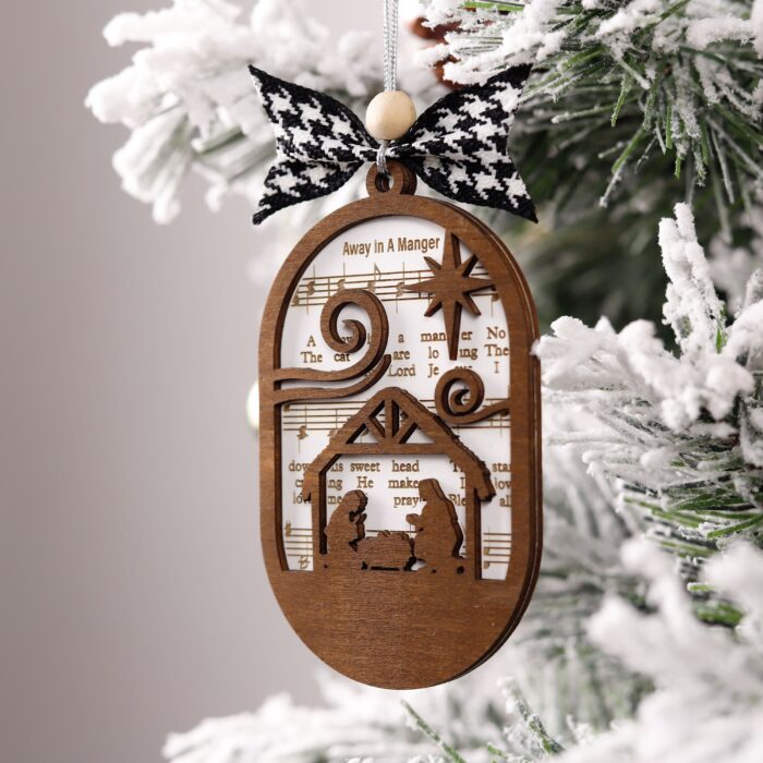 Nativity Music Sheet Ornament Custom | Personalized Christmas Tree Keepsake Gift | Custom Nativity Ornament with Music Sheet – Unique Holiday Gift for Families - Image 7