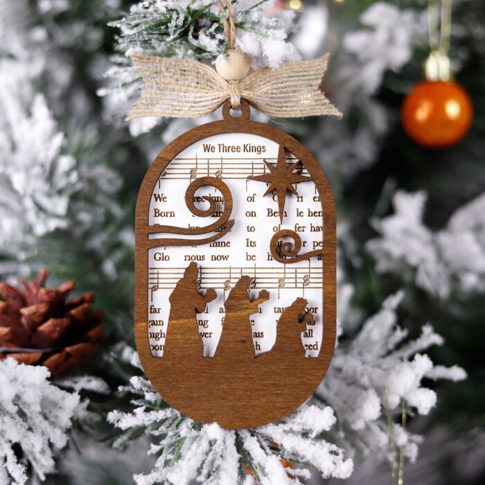Nativity Music Sheet Ornament Custom | Personalized Christmas Tree Keepsake Gift | Custom Nativity Ornament with Music Sheet – Unique Holiday Gift for Families - Image 6