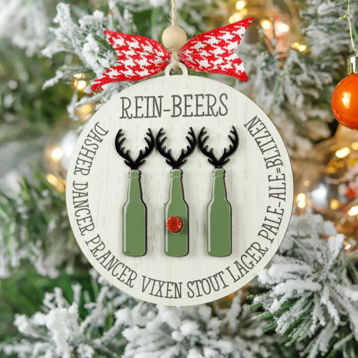 Reinbeers Ornament for Beer Lovers | Personalized Beer Ornament – Reinbeers Gift for Craft Beer Fans This Xmas | Custom Reinbeers Christmas Ornament - Image 6