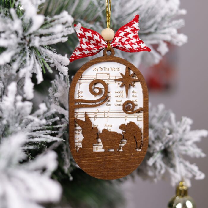 Nativity Music Sheet Ornament Custom | Personalized Christmas Tree Keepsake Gift | Custom Nativity Ornament with Music Sheet – Unique Holiday Gift for Families - Image 10