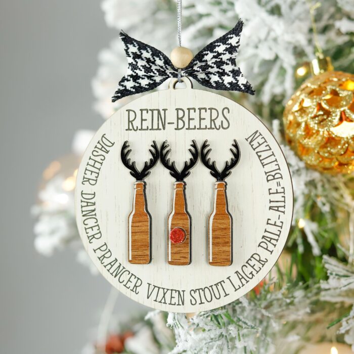 Reinbeers Ornament for Beer Lovers | Personalized Beer Ornament – Reinbeers Gift for Craft Beer Fans This Xmas | Custom Reinbeers Christmas Ornament - Image 7