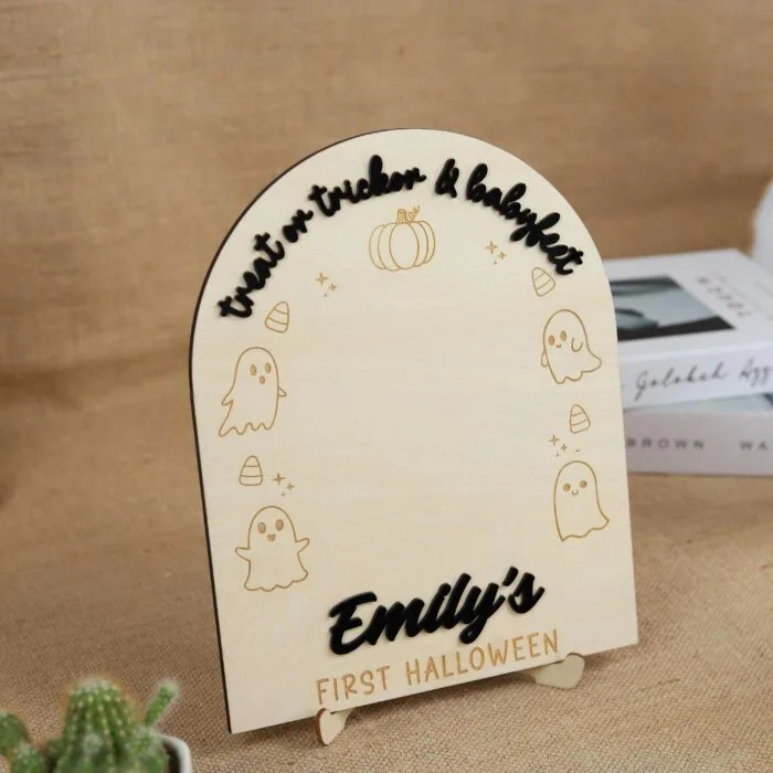 Kids Footprint Ghost Board Halloween |   Halloween Kids Footprint Ghost Board – Personalized Craft Keepsake for Spooky Fun | Custom Ghost Footprint Board for Halloween - Image 8