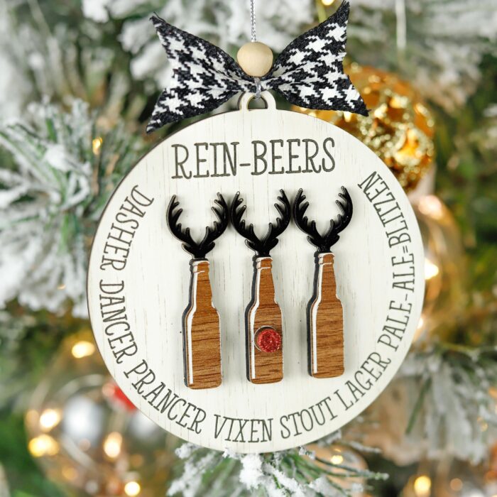 Reinbeers Ornament for Beer Lovers | Personalized Beer Ornament – Reinbeers Gift for Craft Beer Fans This Xmas | Custom Reinbeers Christmas Ornament - Image 9