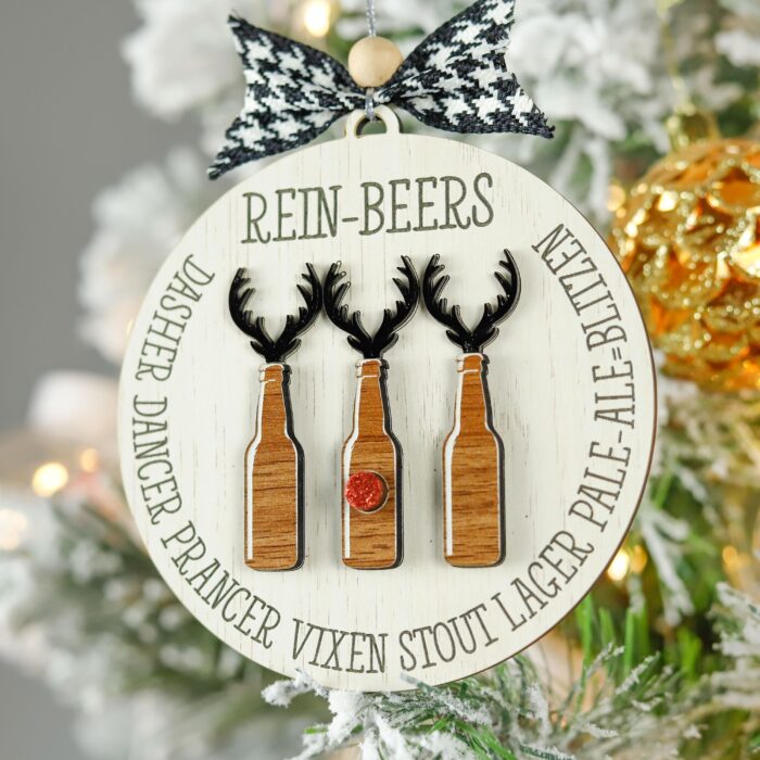 Reinbeers Ornament for Beer Lovers | Personalized Beer Ornament – Reinbeers Gift for Craft Beer Fans This Xmas | Custom Reinbeers Christmas Ornament - Image 10