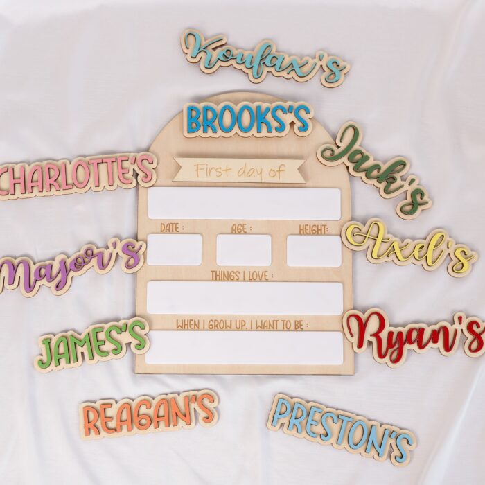 Back to School Sign Set – Personalized Picture Props for Kids | School Sign Props – Personalized Back to School Keepsake Set