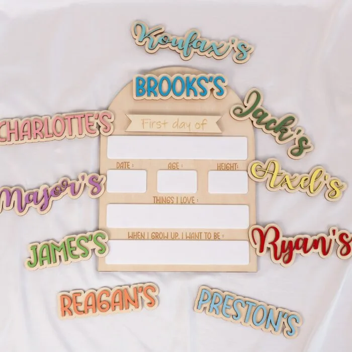 Back to School Sign Set – Personalized Picture Props for Kids | School Sign Props – Personalized Back to School Keepsake Set