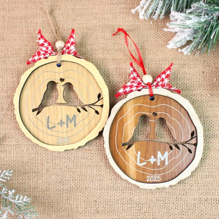 Personalized Name Couple Ornament – Custom Love Bird Christmas Keepsake | Personalized Ornament