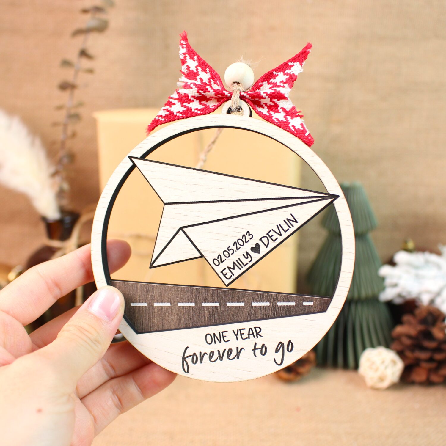 Personalized Paper 1st Anniversary Ornament - Paper Traditional 1st Wedding Ornament | Personalized Ornament - Image 4