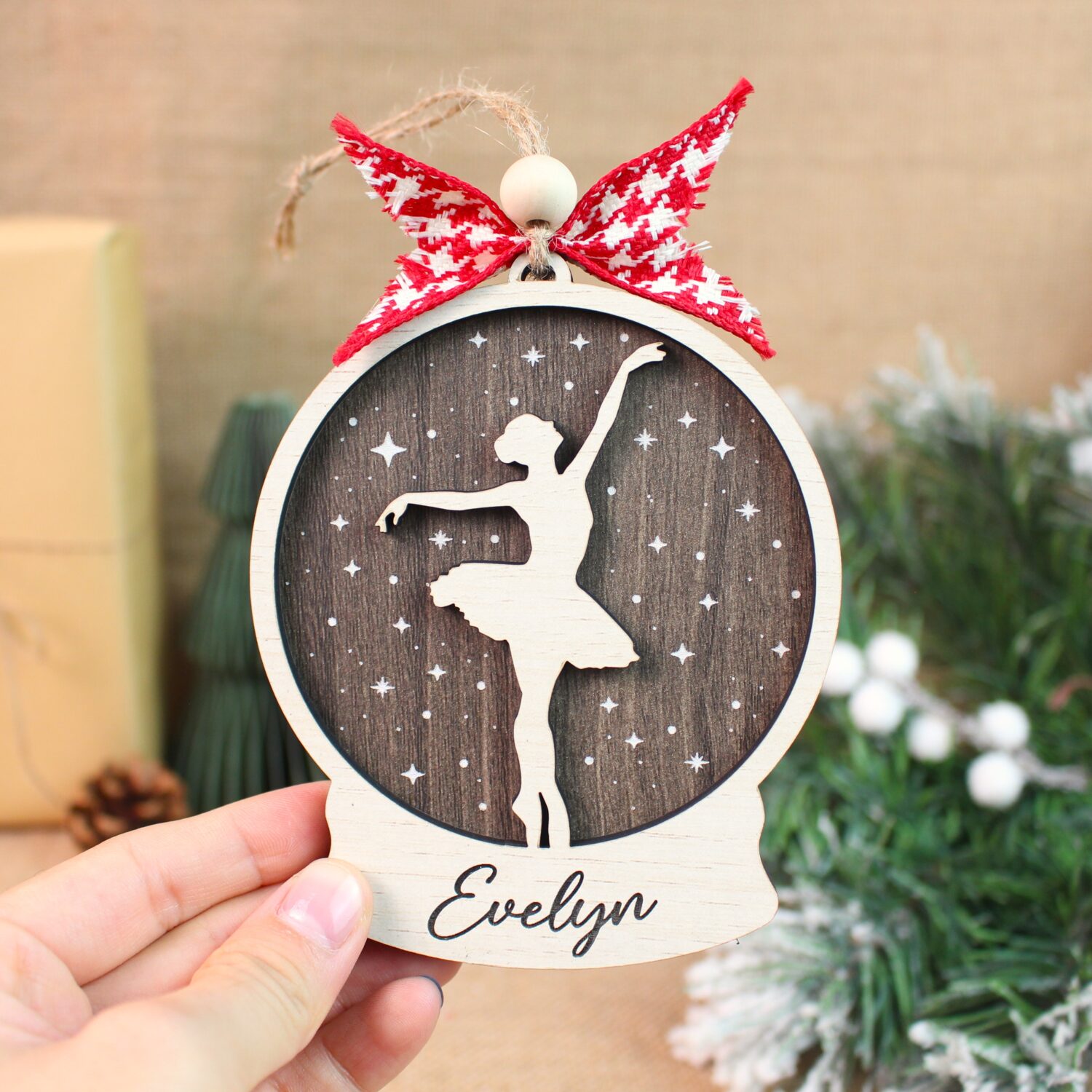 Personalized Ballerina Ornament – Custom Dance Keepsake for Ballet Dancer | Personalized Ornament | Woodhug - Image 6