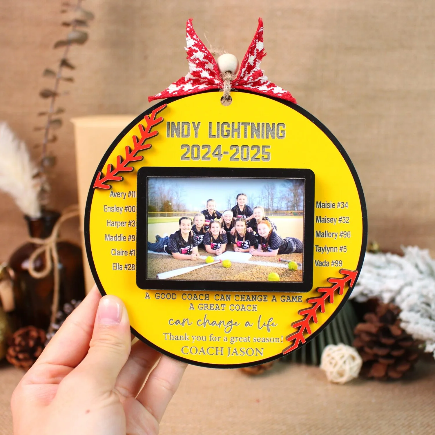 Custom Baseball Softball Team Photo Ornament – Personalized Team Keepsake | Personalized Ornament - Image 5