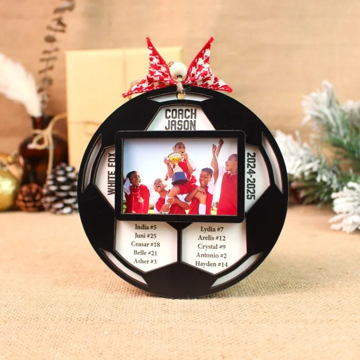 Personalized Soccer Team Photo Ornament – Custom Team Keepsake| Personalized Ornament