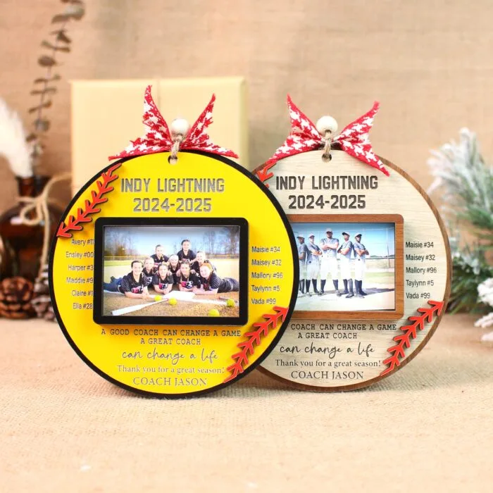 Custom Baseball Softball Team Photo Ornament – Personalized Team Keepsake | Personalized Ornament