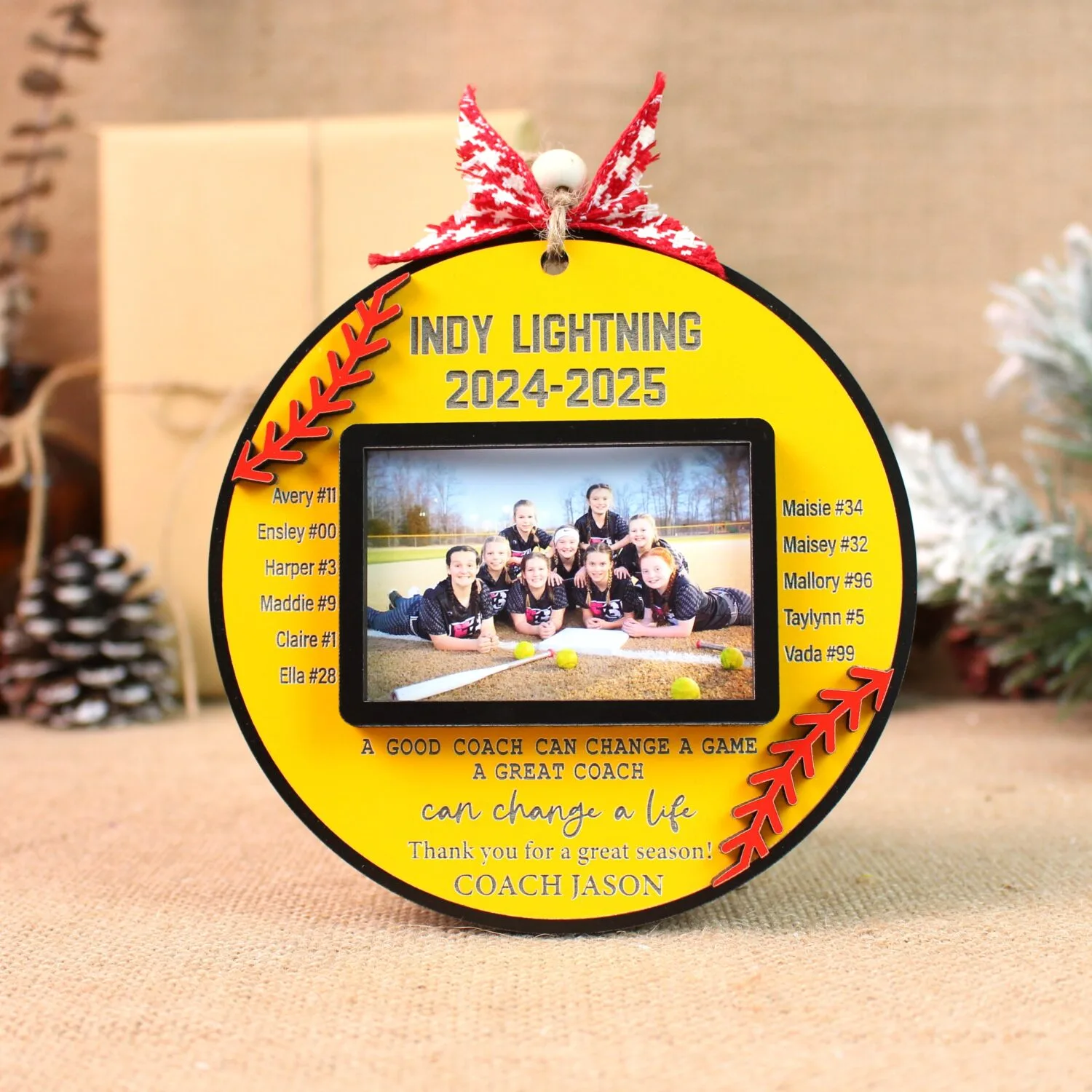 Custom Baseball Softball Team Photo Ornament – Personalized Team Keepsake | Personalized Ornament - Image 6