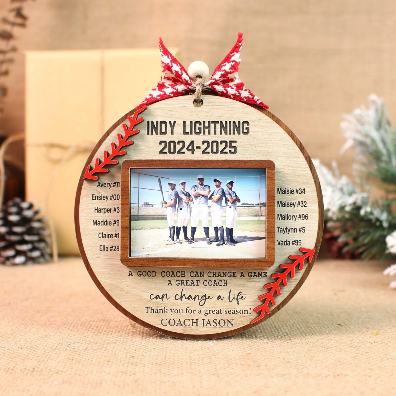 Custom Baseball Softball Team Photo Ornament – Personalized Team Keepsake | Personalized Ornament - Image 8
