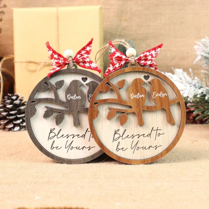 Personalized Lovebirds Couple Ornament – Custom Name Lovebirds Keepsake | Personalized Ornament