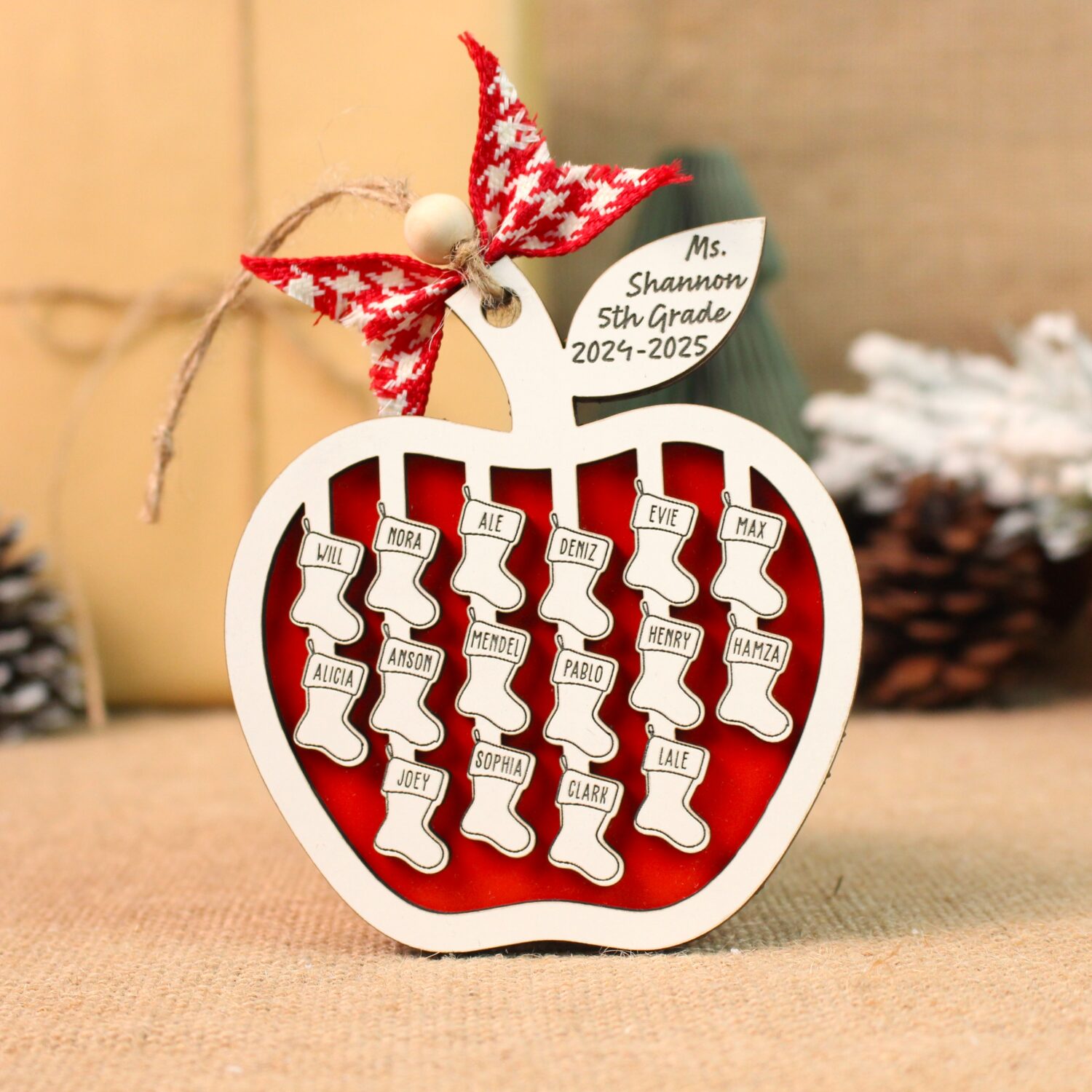 Personalized Teacher Thank You Ornament – Custom Appreciation Gift for Teacher | Personalized Ornament | Woodhug - Image 5