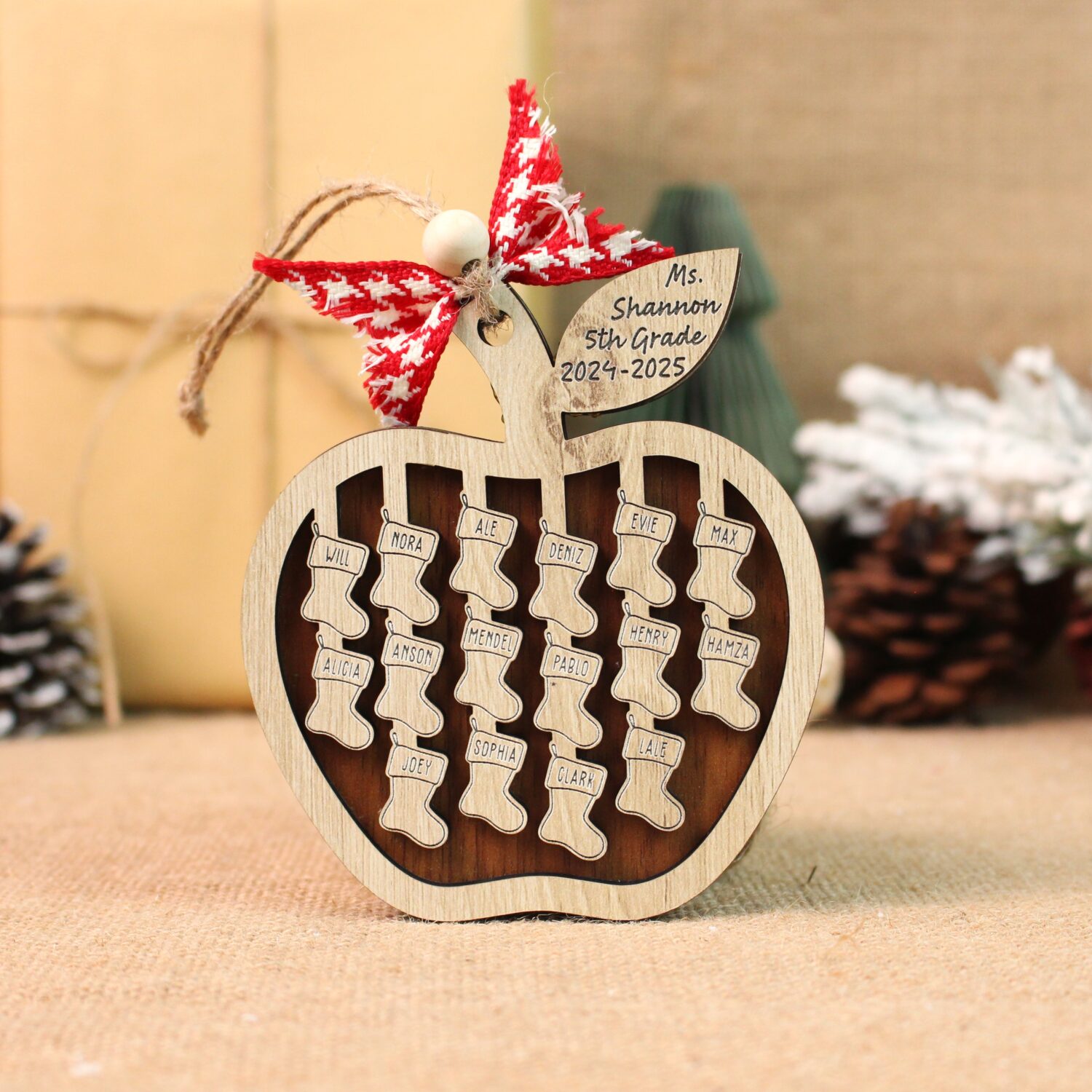 Personalized Teacher Thank You Ornament – Custom Appreciation Gift for Teacher | Personalized Ornament | Woodhug - Image 6