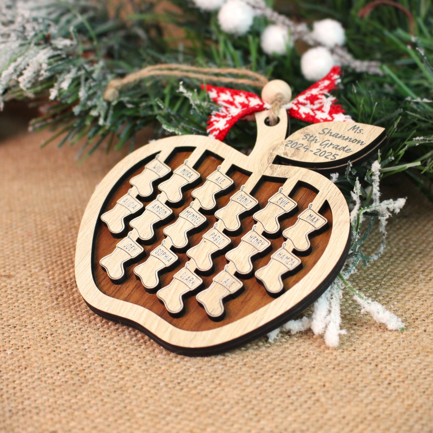 Personalized Teacher Thank You Ornament – Custom Appreciation Gift for Teacher | Personalized Ornament | Woodhug - Image 8