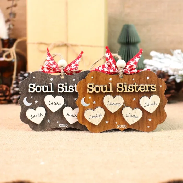 Soul Sisters Personalized Name Ornament – Custom Best Friend Keepsake| Personalized Ornament