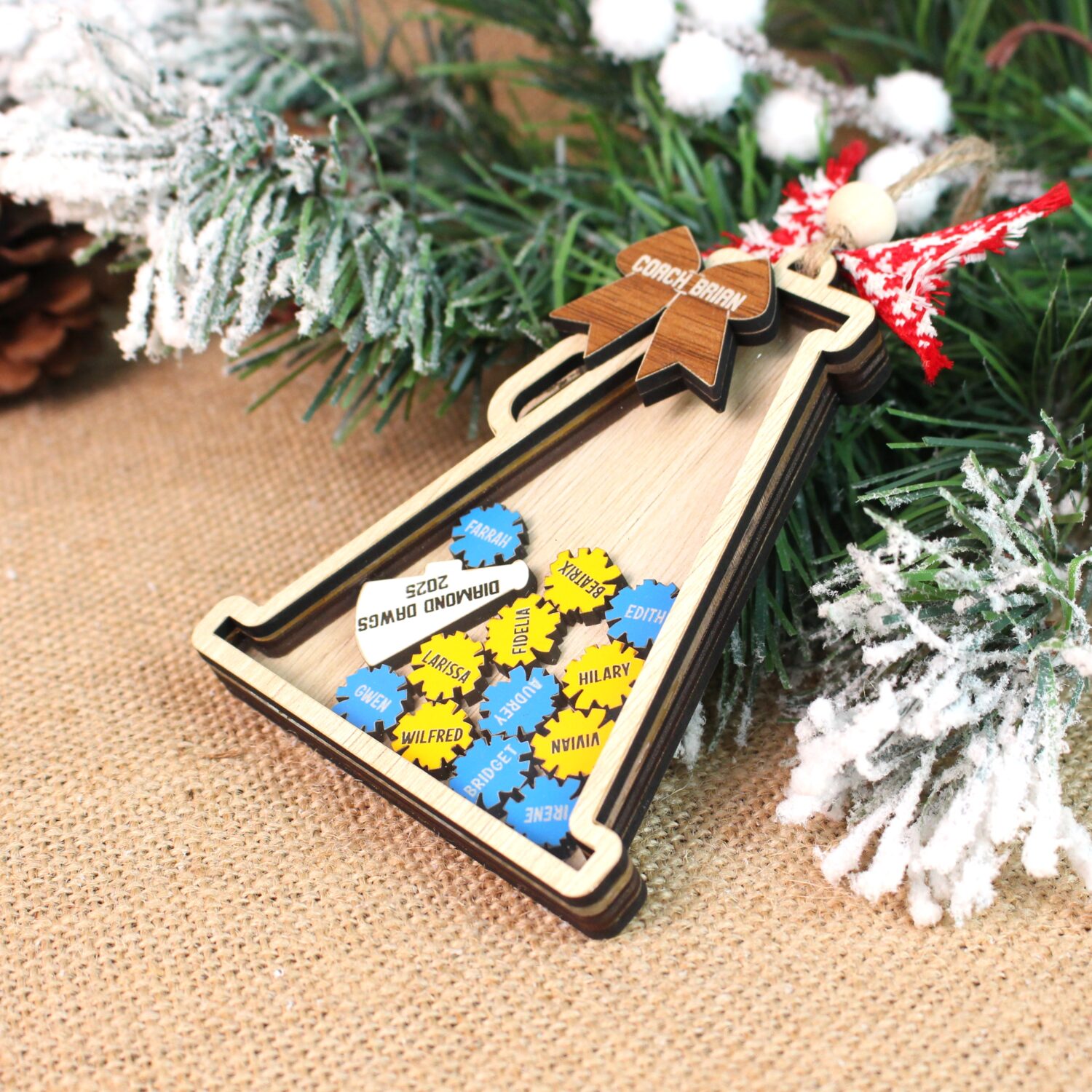 Personalized Cheerleader Team Ornament – Custom Cheer Team Keepsake | Personalized Custom | Woodhug - Image 7