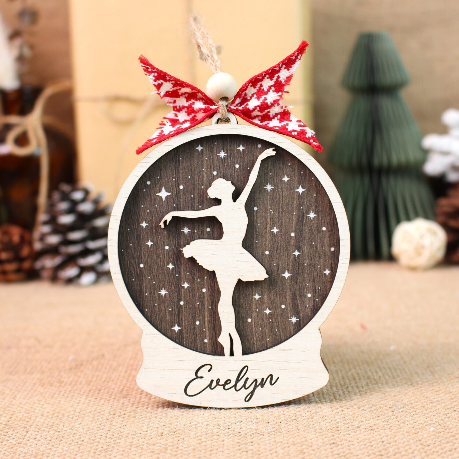 Personalized Ballerina Ornament – Custom Dance Keepsake for Ballet Dancer | Personalized Ornament | Woodhug - Image 5