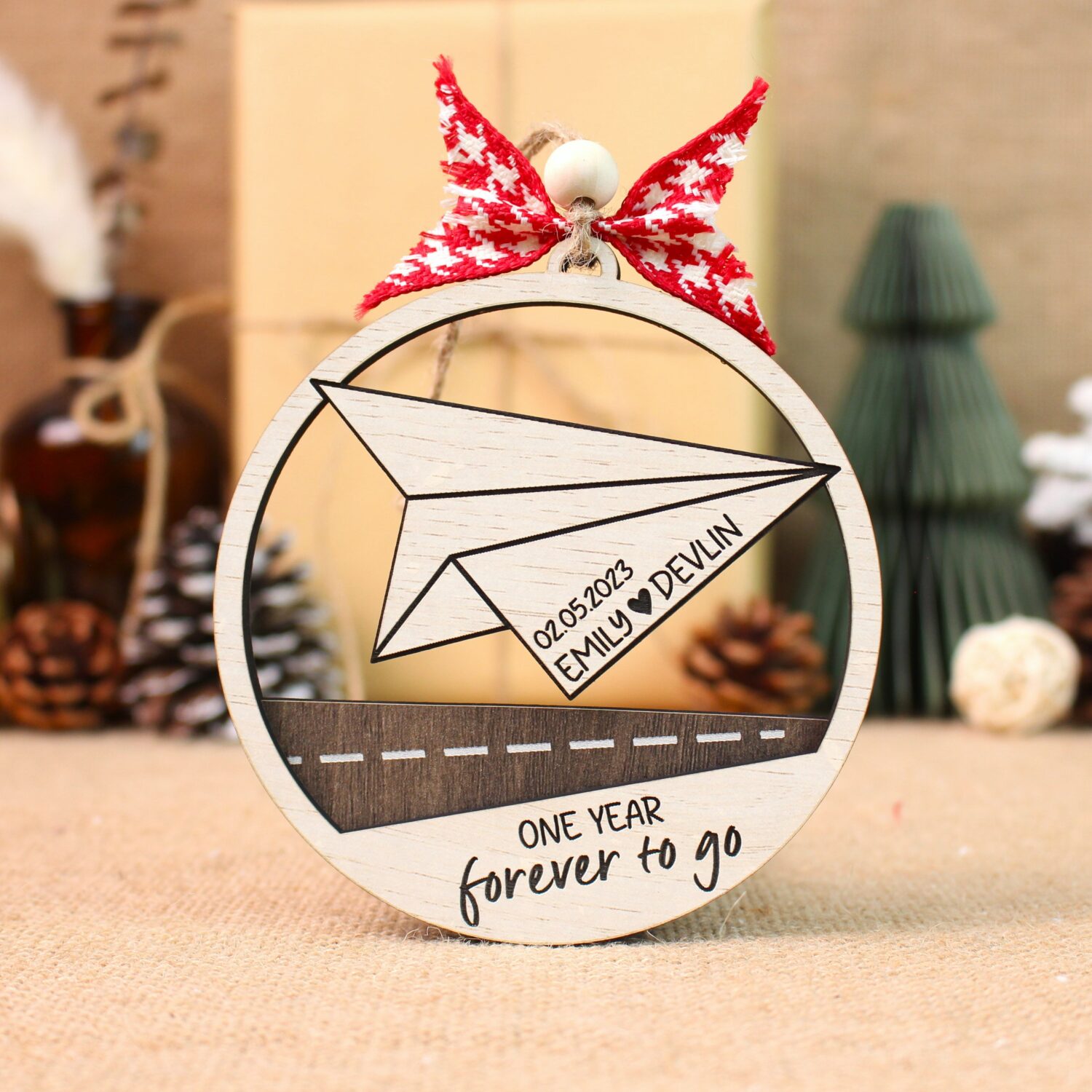 Personalized Paper 1st Anniversary Ornament - Paper Traditional 1st Wedding Ornament | Personalized Ornament - Image 5
