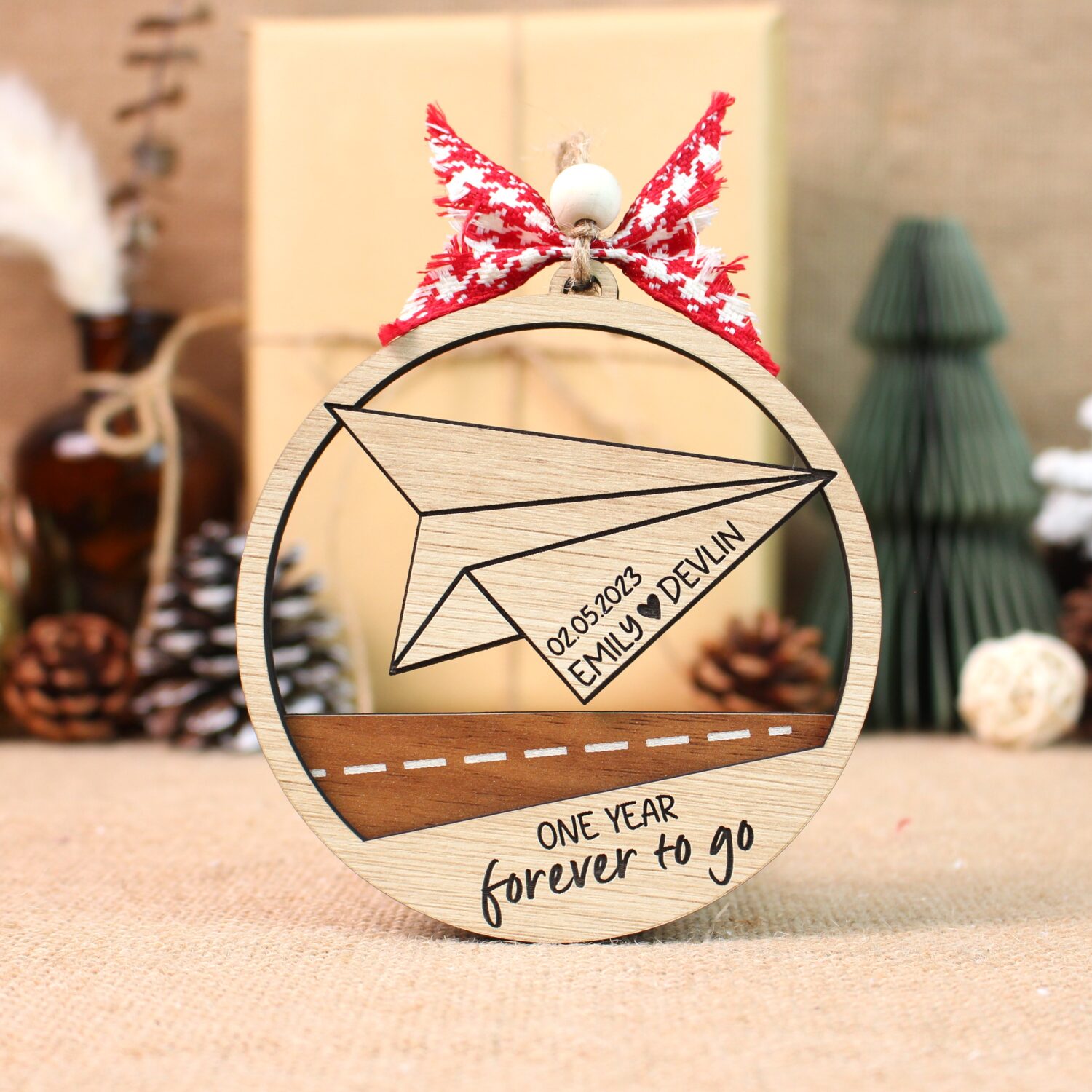 Personalized Paper 1st Anniversary Ornament - Paper Traditional 1st Wedding Ornament | Personalized Ornament - Image 6