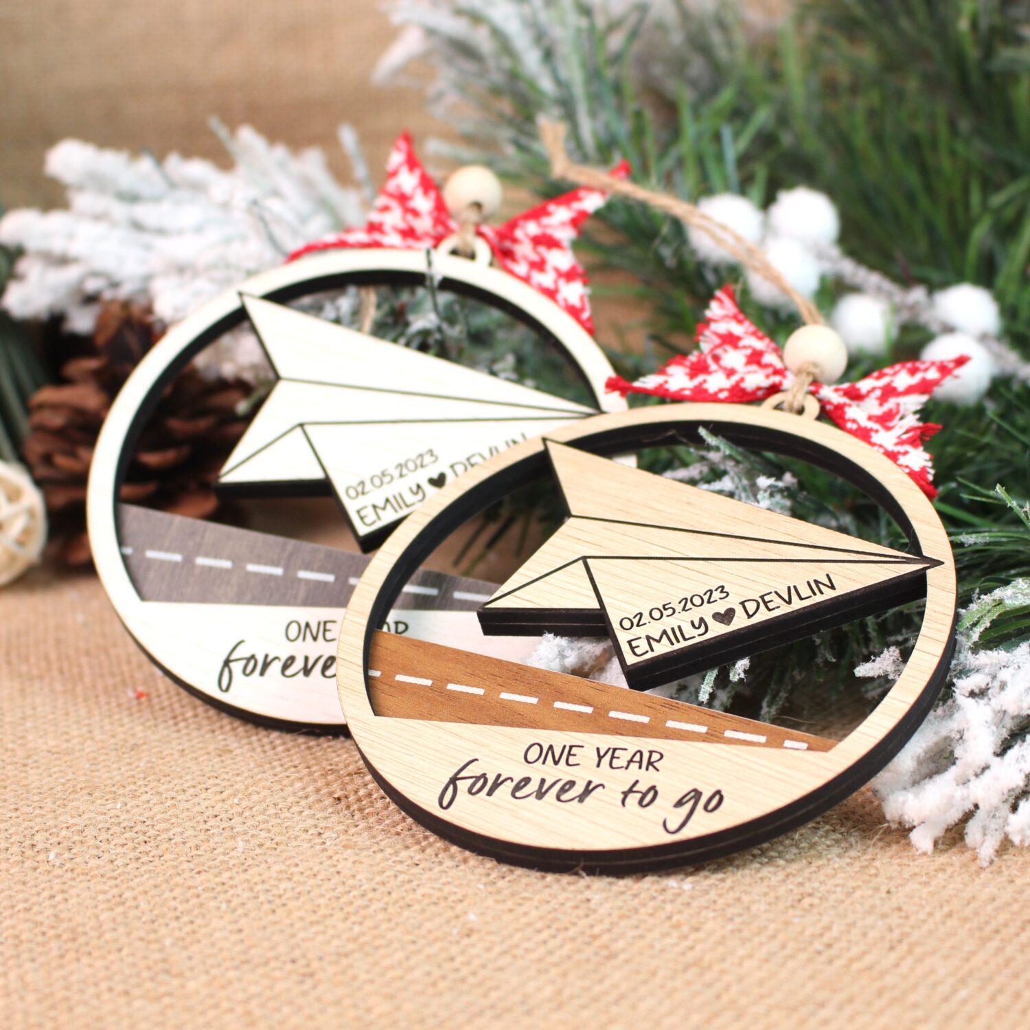 Personalized Paper 1st Anniversary Ornament - Paper Traditional 1st Wedding Ornament | Personalized Ornament - Image 8