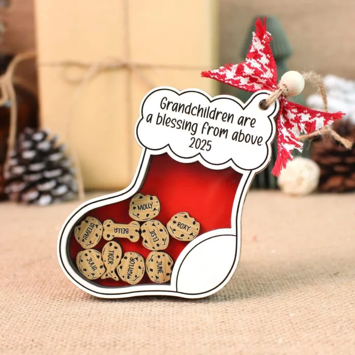 Personalized Cookie Family Shaker Ornament – Custom Family Names & Pets Keepsake | Personalized Ornament | Woodhug