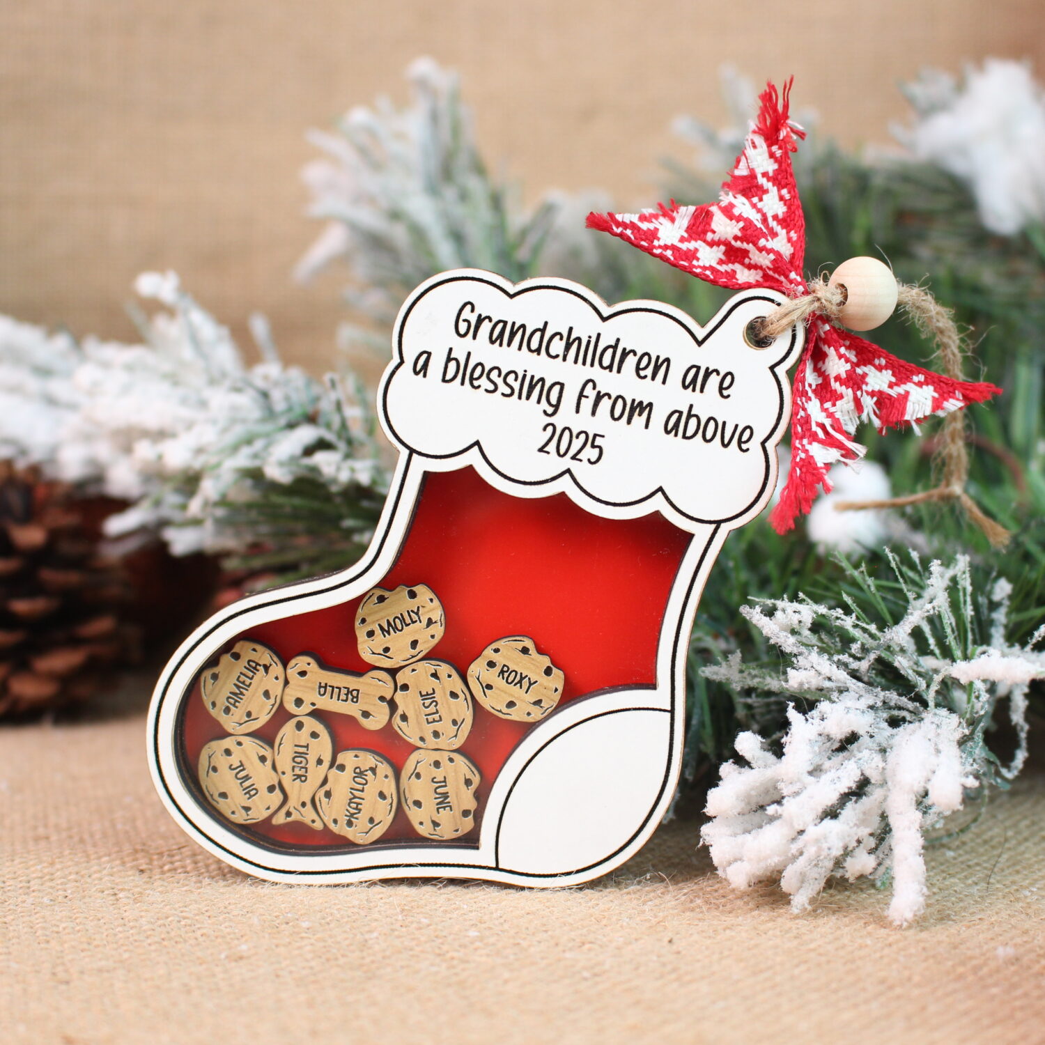 Personalized Cookie Family Shaker Ornament – Custom Family Names & Pets Keepsake | Personalized Ornament - Image 5