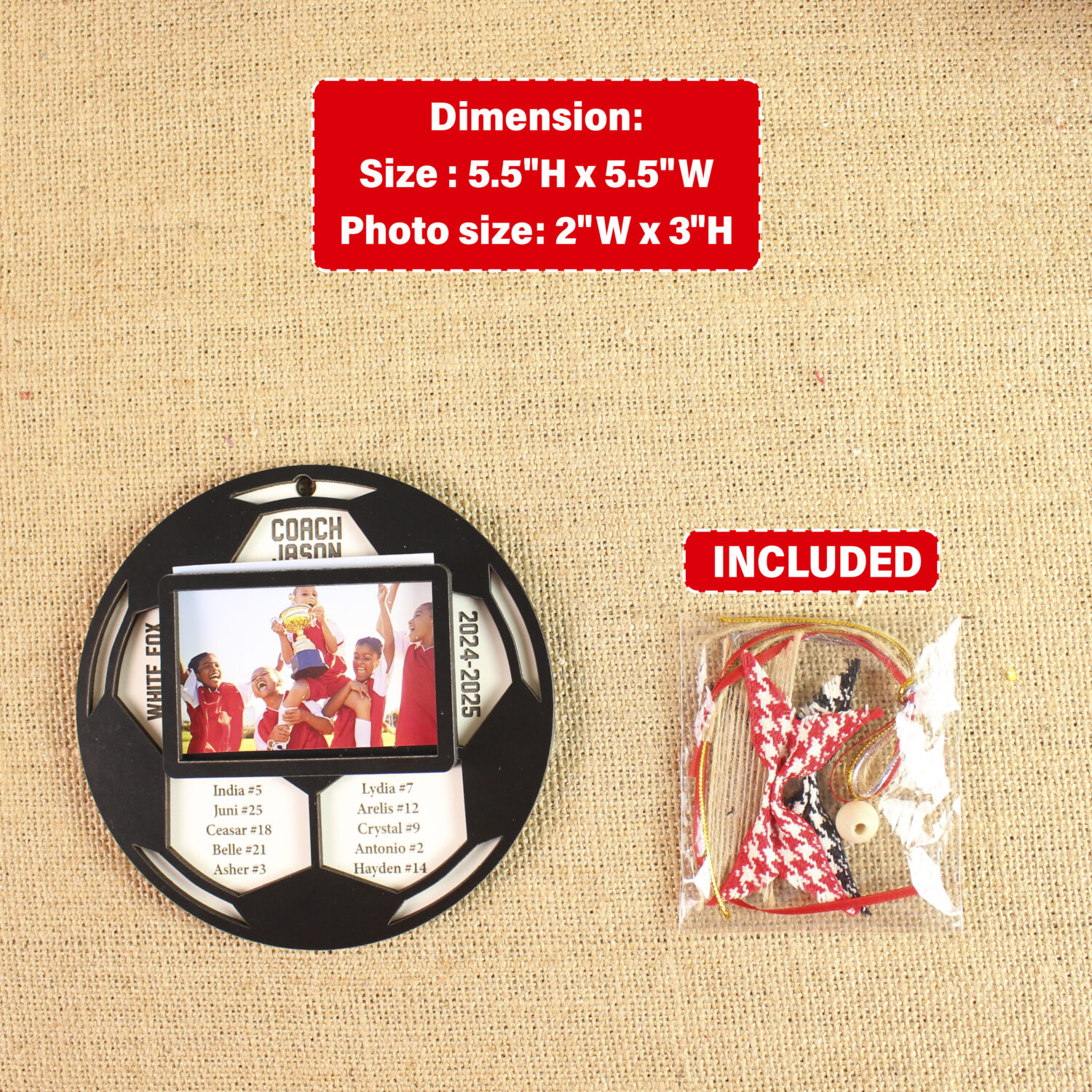 Personalized Soccer Team Photo Ornament – Custom Team Keepsake| Personalized Ornament - Image 2