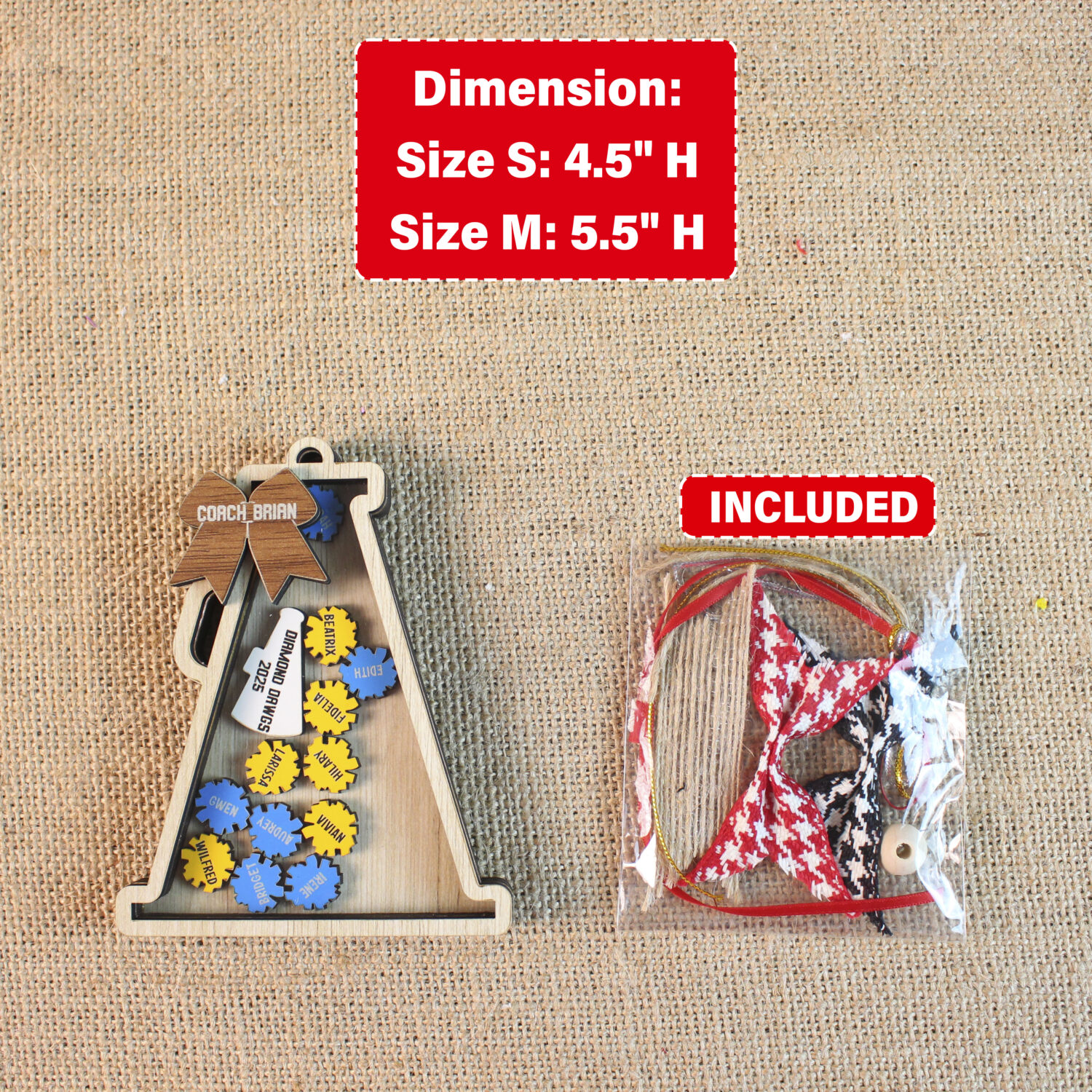 Personalized Cheerleader Team Ornament – Custom Cheer Team Keepsake | Personalized Custom | Woodhug - Image 2