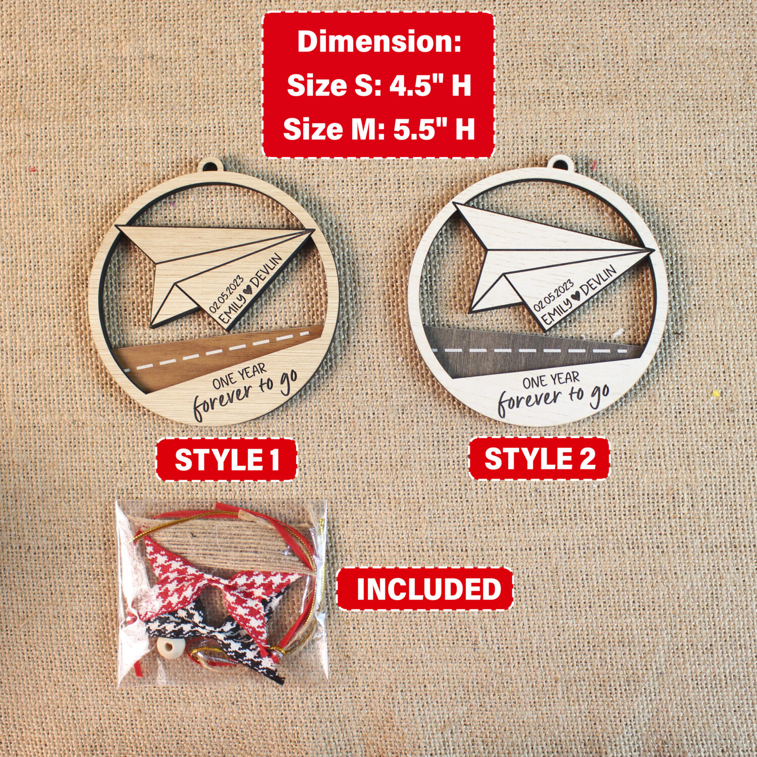 Personalized Paper 1st Anniversary Ornament - Paper Traditional 1st Wedding Ornament | Personalized Ornament - Image 2