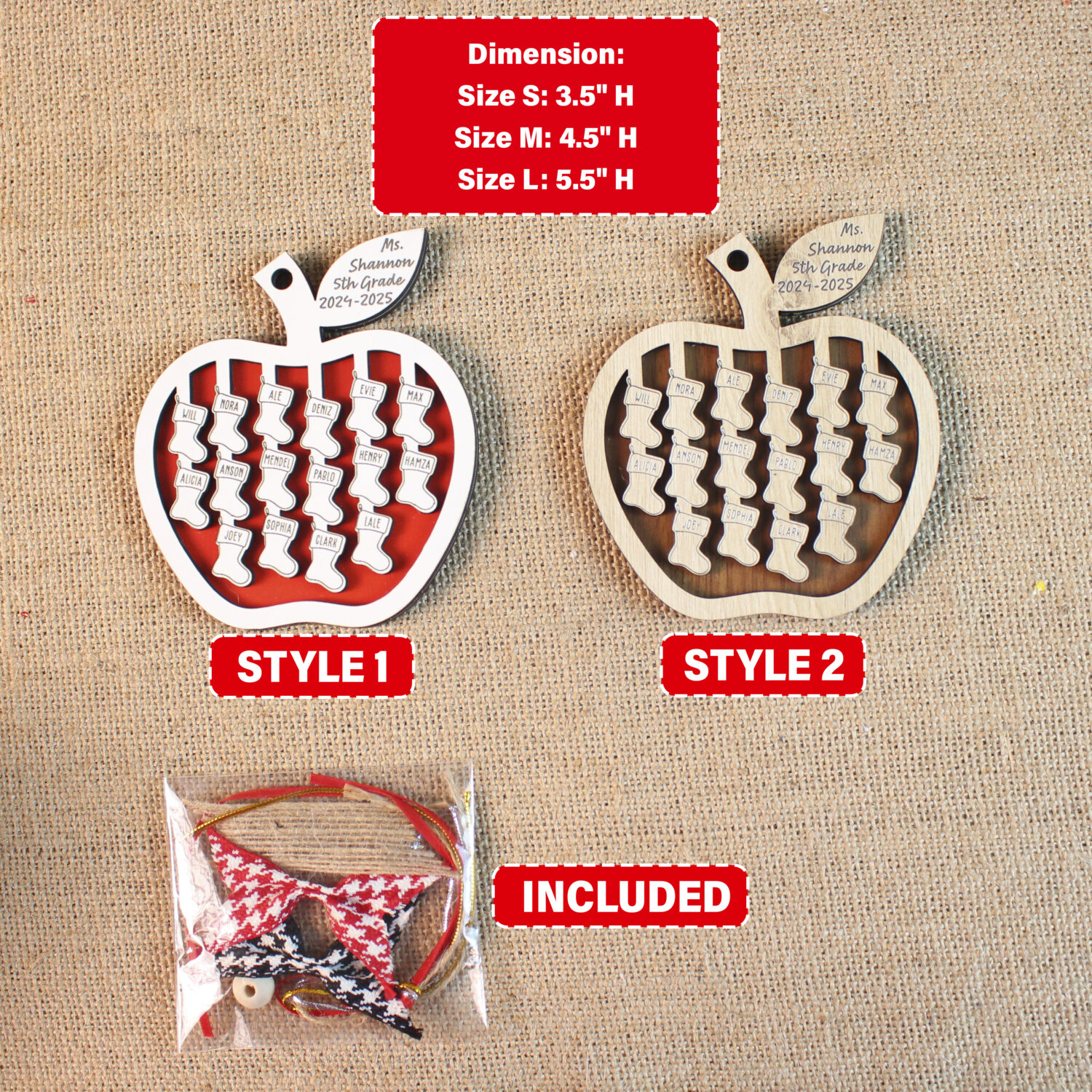 Personalized Teacher Thank You Ornament – Custom Appreciation Gift for Teacher | Personalized Ornament | Woodhug - Image 2