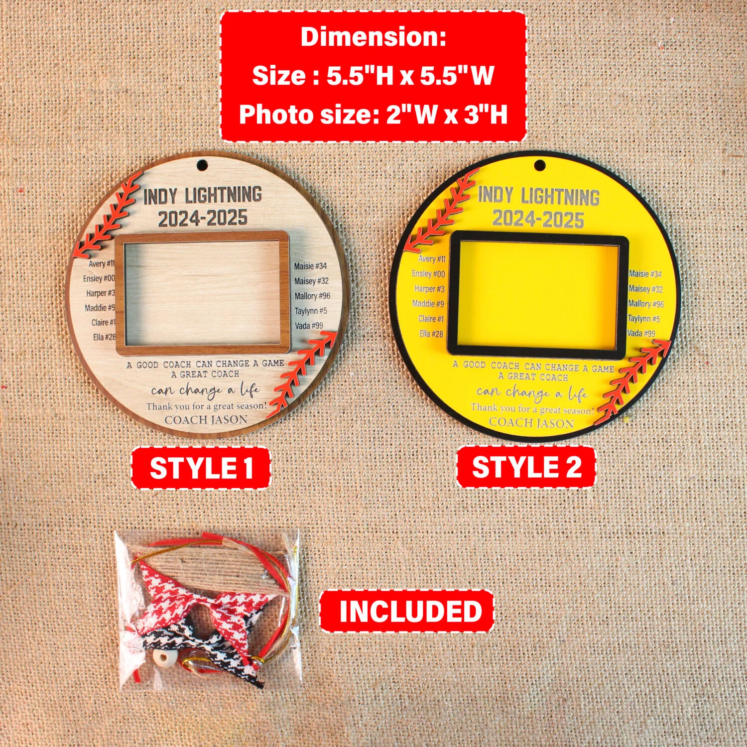 Custom Baseball Softball Team Photo Ornament – Personalized Team Keepsake | Personalized Ornament - Image 2