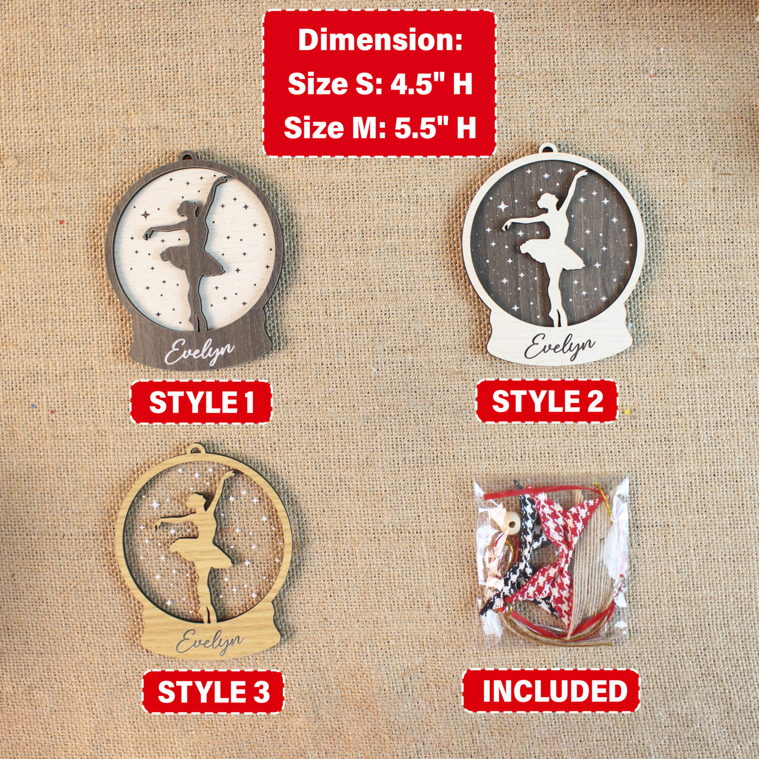 Personalized Ballerina Ornament – Custom Dance Keepsake for Ballet Dancer | Personalized Ornament | Woodhug - Image 2