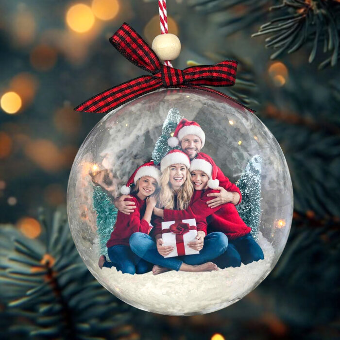 Personalized 3D Photo Christmas Ball Ornament | Personalized Ornament - Image 3