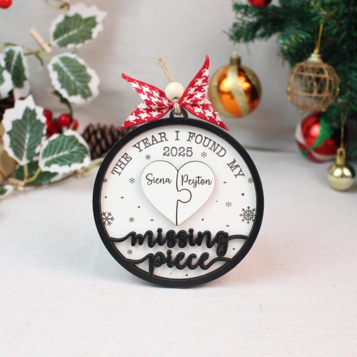 Personalized “The Year I Found My Missing Piece” Ornament | Personalized Ornament - Image 9