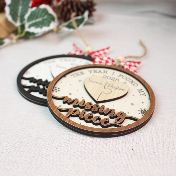 Personalized “The Year I Found My Missing Piece” Ornament | Personalized Ornament - Image 5