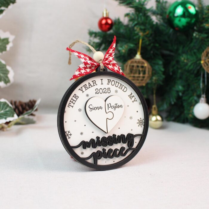 Personalized “The Year I Found My Missing Piece” Ornament | Personalized Ornament - Image 8