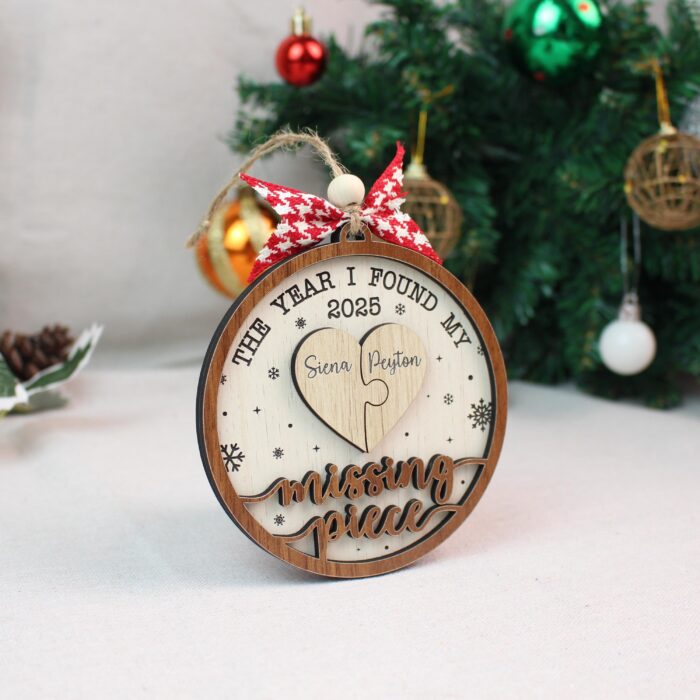 Personalized “The Year I Found My Missing Piece” Ornament | Personalized Ornament - Image 11