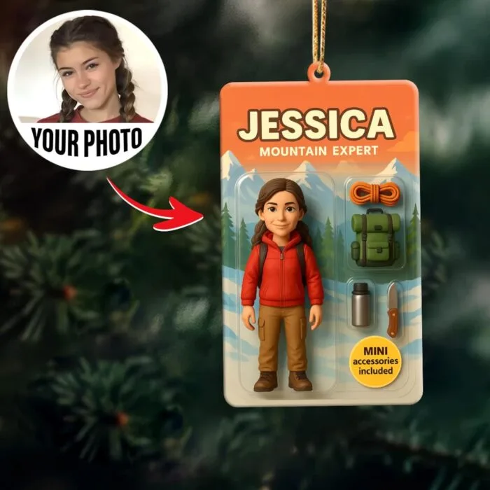 Personalized 2D Flat Mountain Expert Ornament – Custom Mountain Lover Keepsake | Personalized Ornament