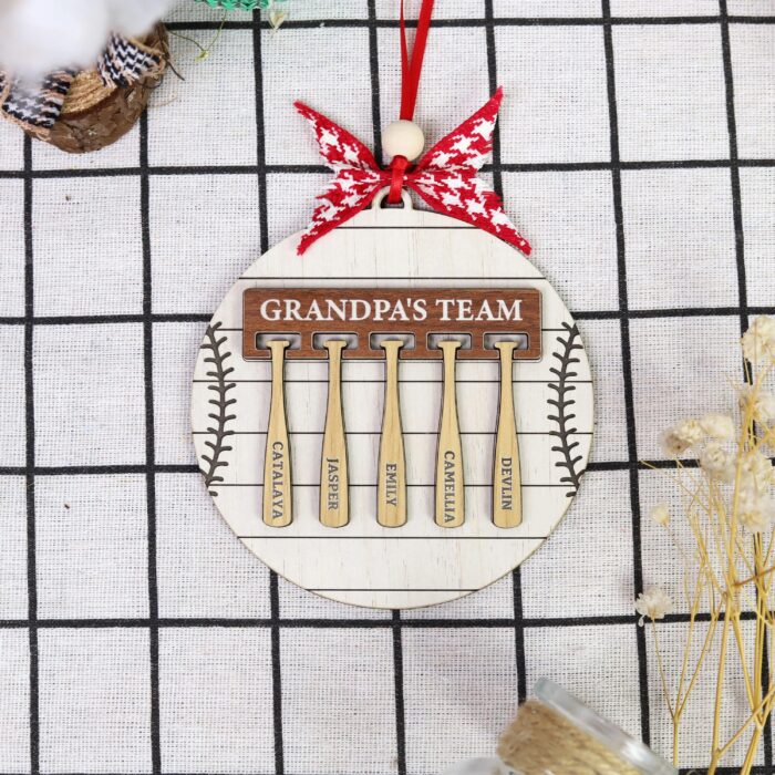 Personalized Grandpa Baseball Ornament | Personalized Ornament - Image 4