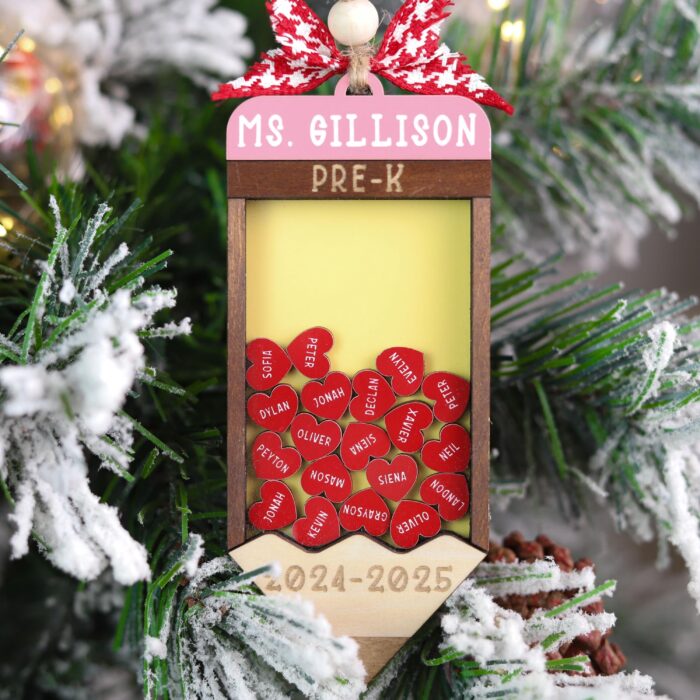 Personalized Teacher Shaker Christmas Ornament | Personalized Ornament - Image 3